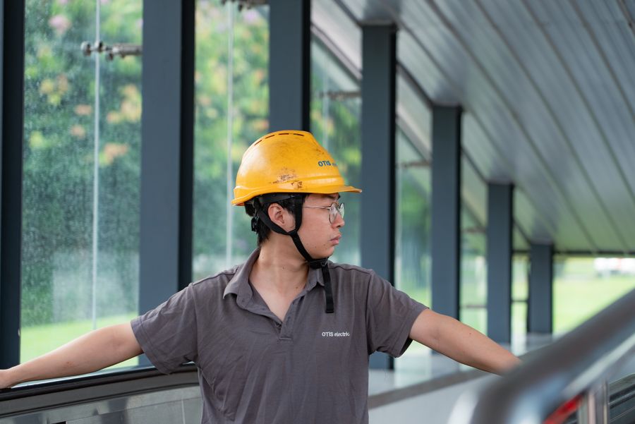 An energy technician at a power facility