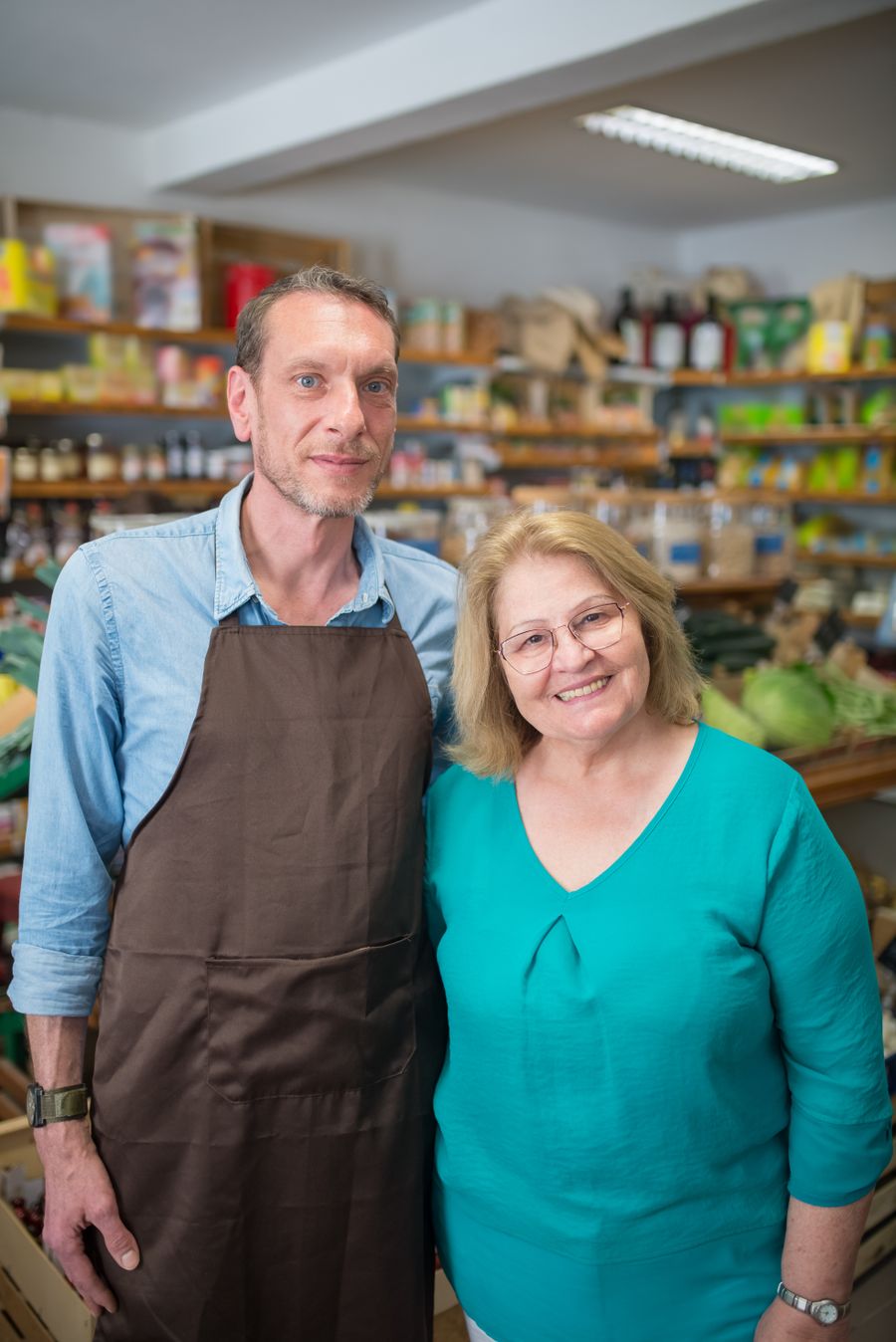 A retail team serving customers